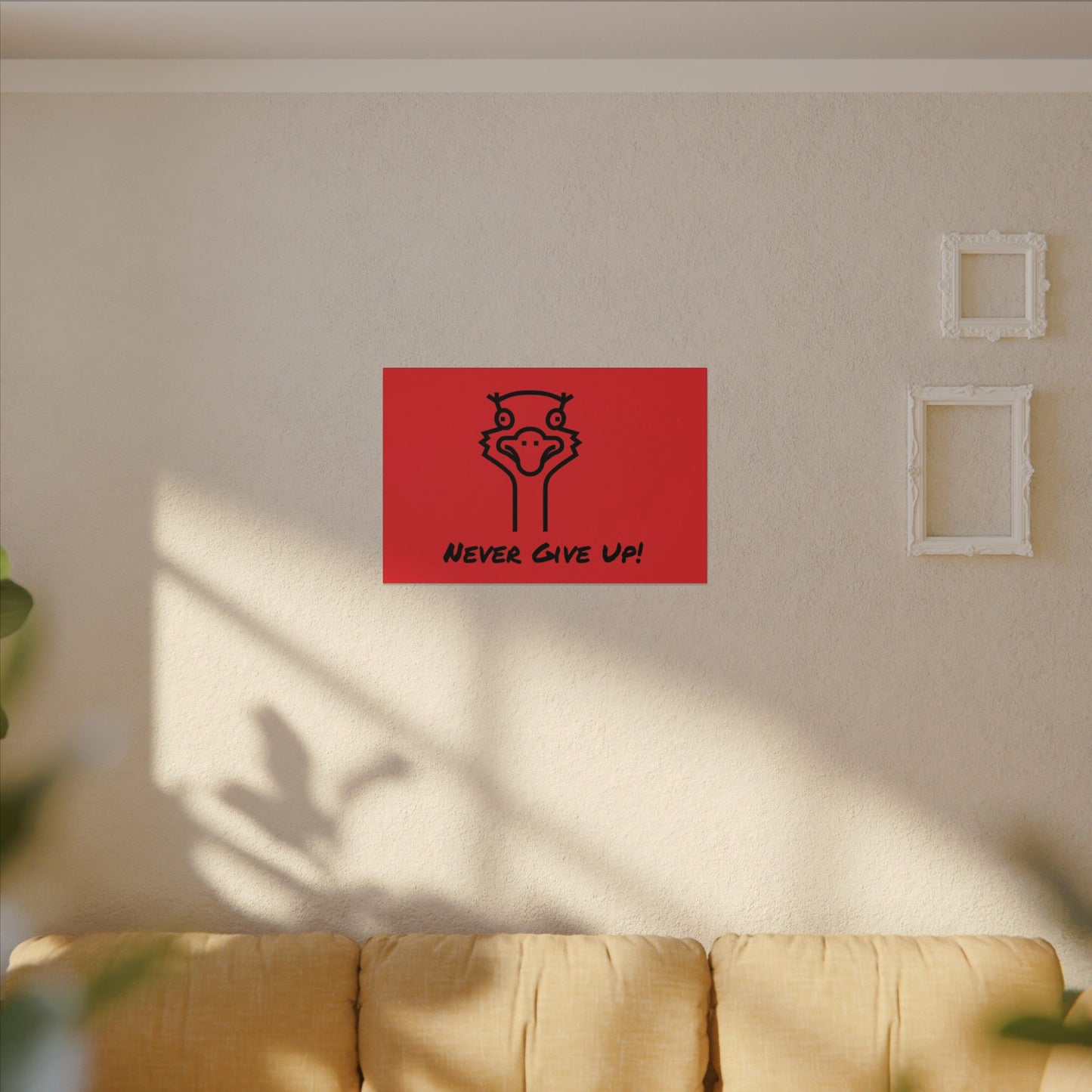 Oscar The Ostrich and JimmyV Never Gave Up. Canvas Gallery Wraps