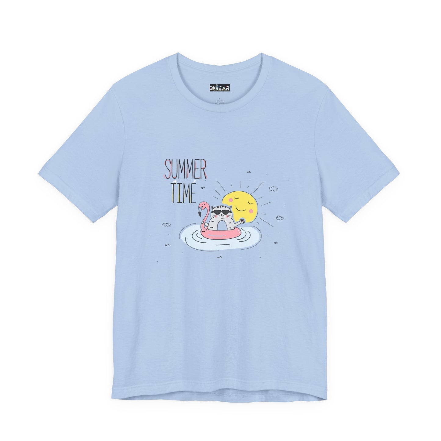 Jingles The Summertime Cat.  Women's Unisex Jersey Short Sleeve Tee