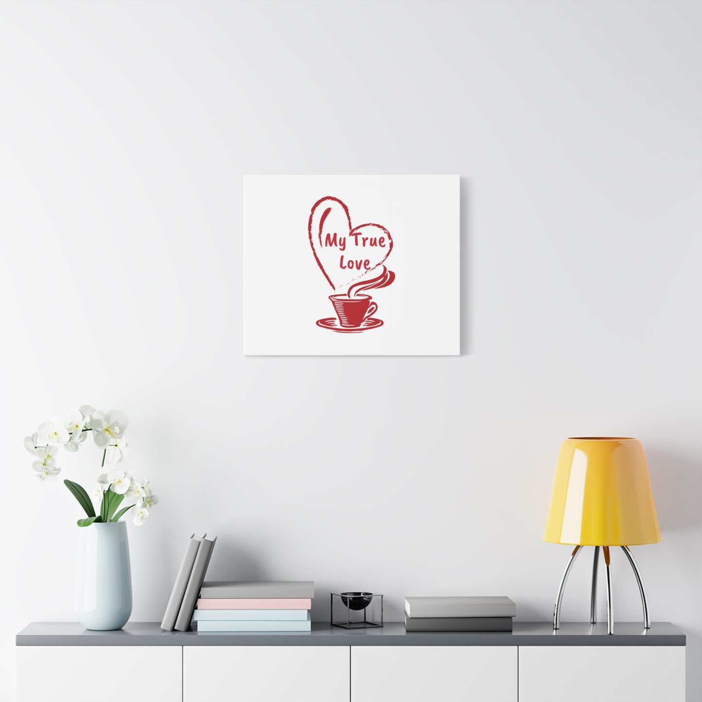 Canvas Wall Art: My True Love Coffee Print, Kitchen Decor, Coffee Lover Gift, Valentine's Day Art, Housewarming Present