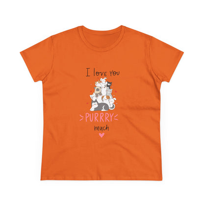 Adorable Animals that Love You Purry Much. Women's Midweight Cotton Tee