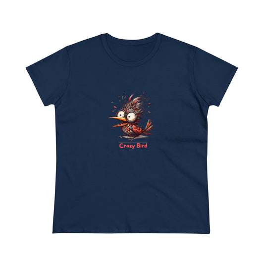 Crazy Bird. Women's Midweight Cotton Tee