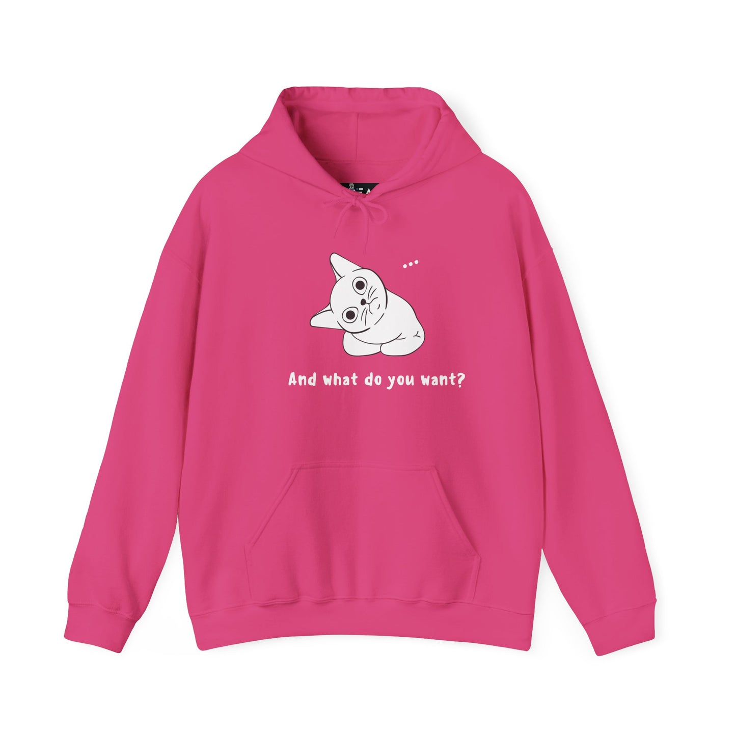 Vexing Cat Wondering What You Want.  Unisex Hooded Sweatshirt.