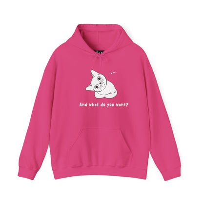 Vexing Cat Wondering What You Want.  Unisex Hooded Sweatshirt.