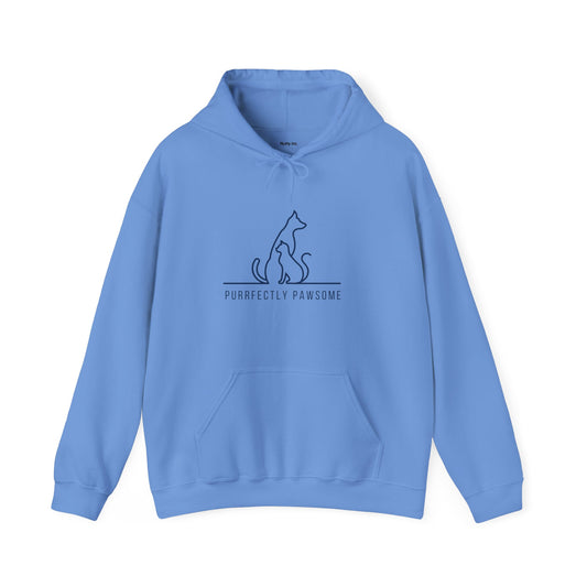 Purrfectly Pawsome Dog an Cat Silhouette. Unisex Hooded Sweatshirt.