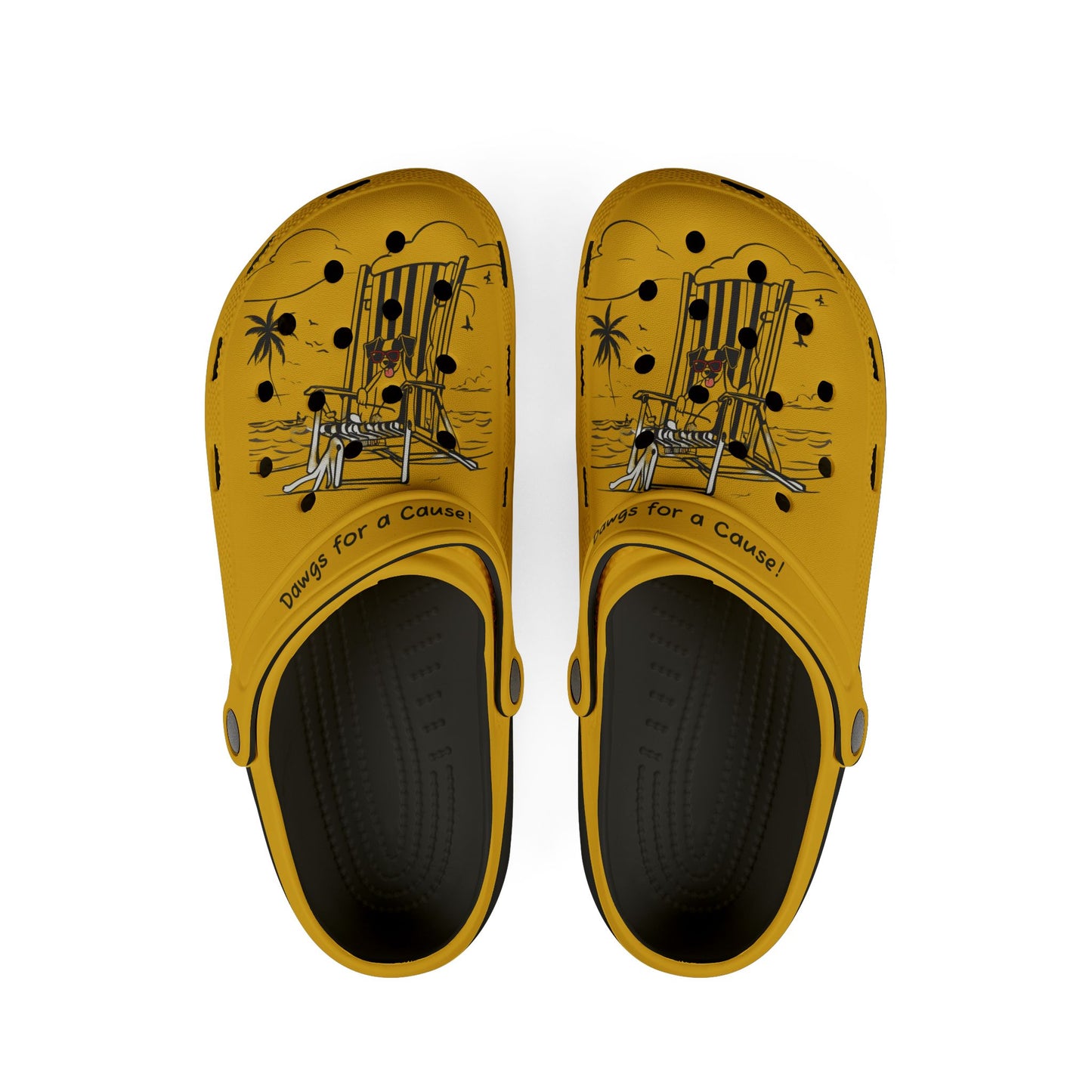 Yellow Beachin Dog Clogs For Men