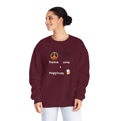 Peace, Love and Hoppiness. Unisex NuBlend® Crewneck Sweatshirt