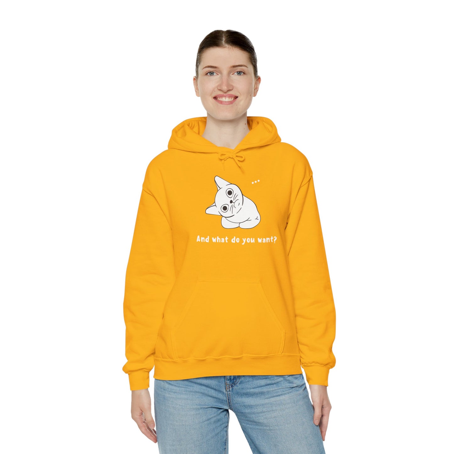 Vexing Cat Wondering What You Want.  Unisex Hooded Sweatshirt.
