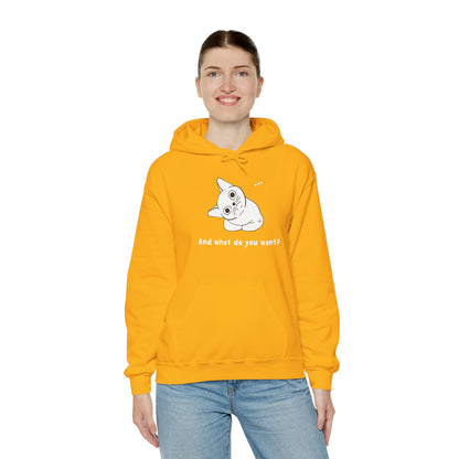 Vexing Cat Wondering What You Want.  Unisex Hooded Sweatshirt.