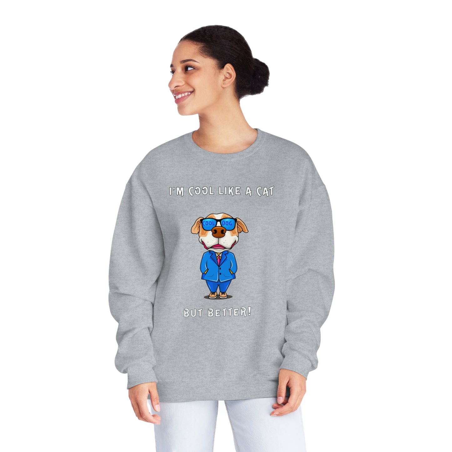 Chuck The Cool Dog. Unisex NuBlend® Crewneck Sweatshirt