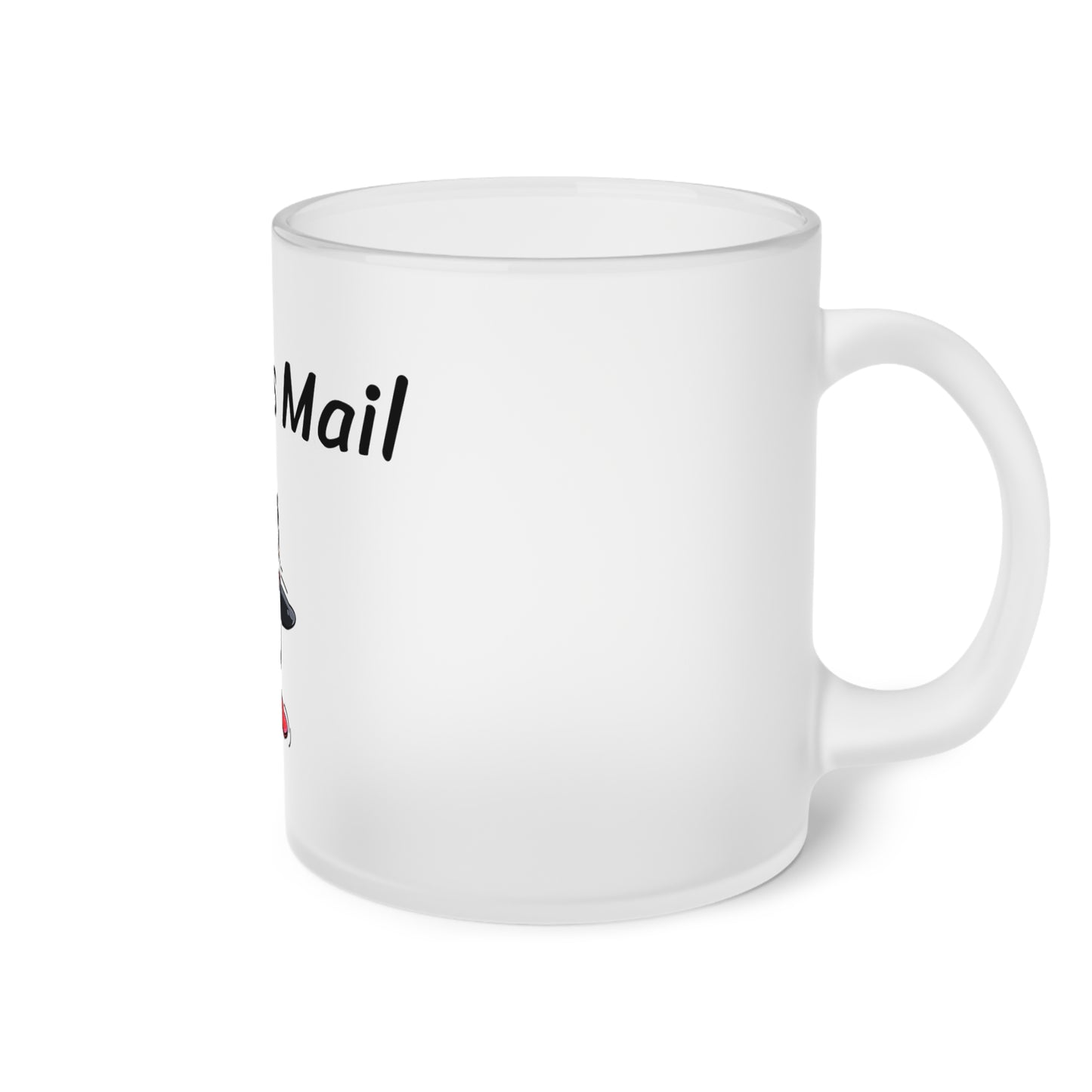 Express Mail Penguin. Frosted Glass Mug