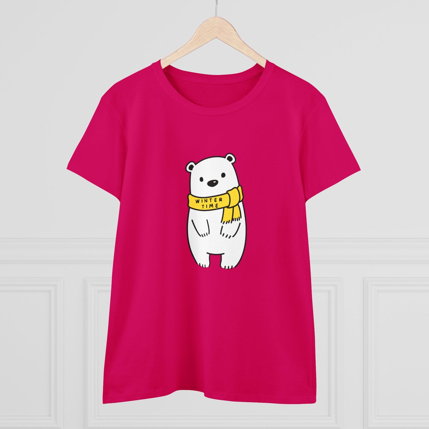 Winter Time BK Bear. .  Women's Midweight Cotton Tee