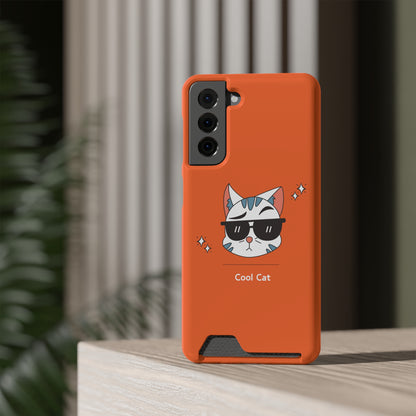 Cool Cat. Phone Case With Card Holder