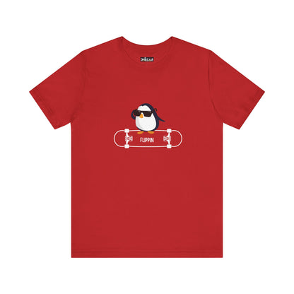 Adélie The Flippin Penguin. Unisex Jersey Short Sleeve Tee