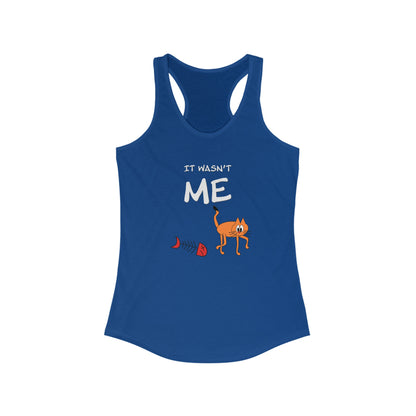 Leo The Cat Didn't Do It. Women's Ideal Racerback Tank