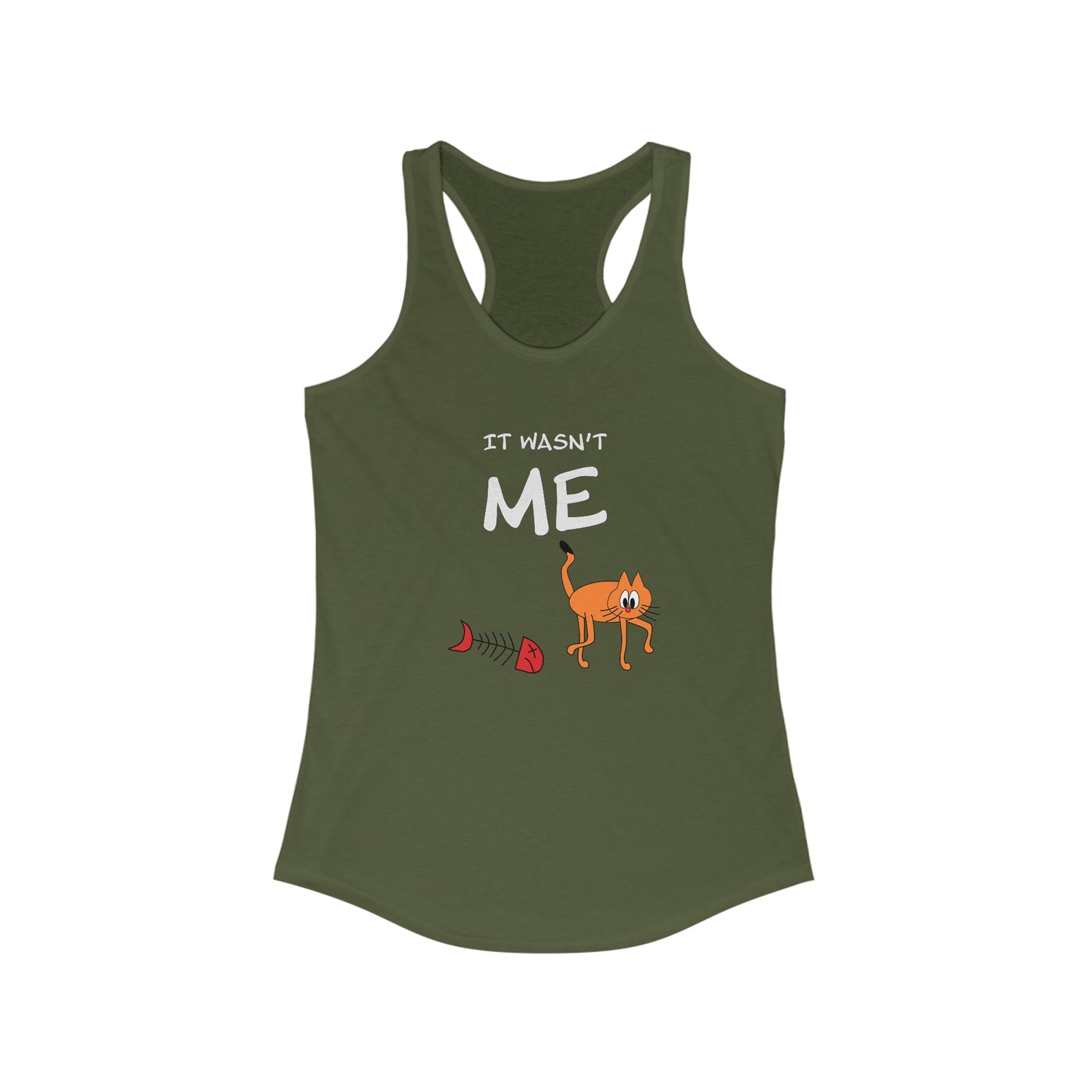 Leo The Cat Didn't Do It. Women's Ideal Racerback Tank