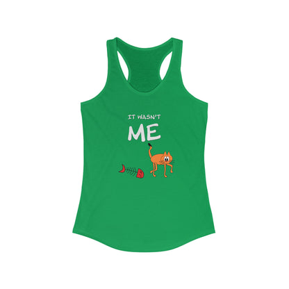 Leo The Cat Didn't Do It. Women's Ideal Racerback Tank