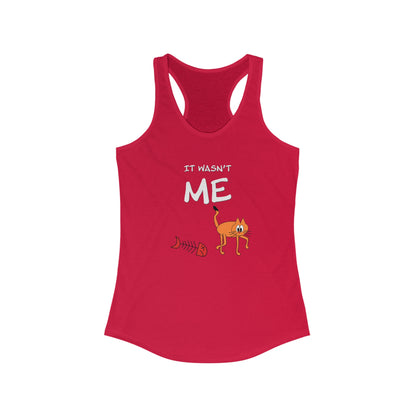 Leo The Cat Didn't Do It. Women's Ideal Racerback Tank