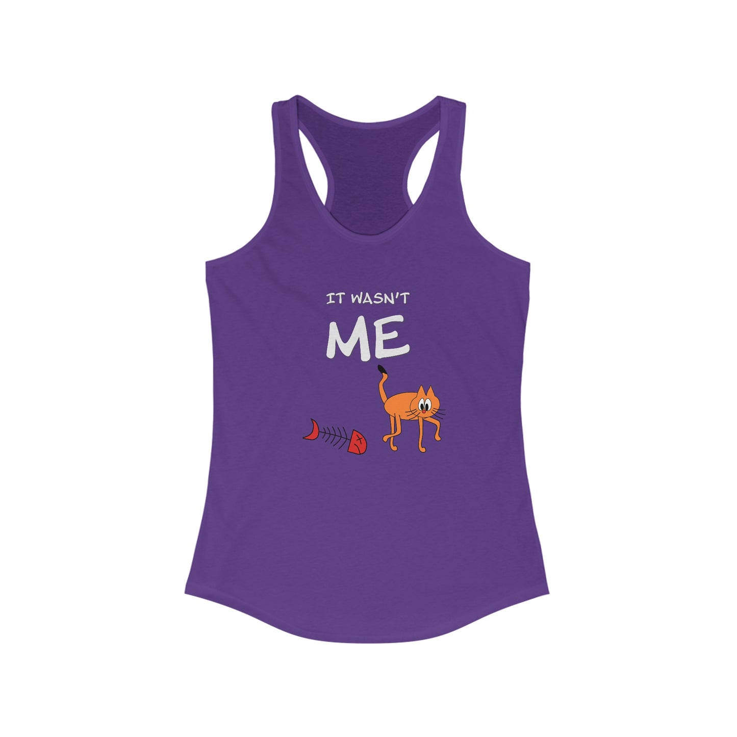 Leo The Cat Didn't Do It. Women's Ideal Racerback Tank