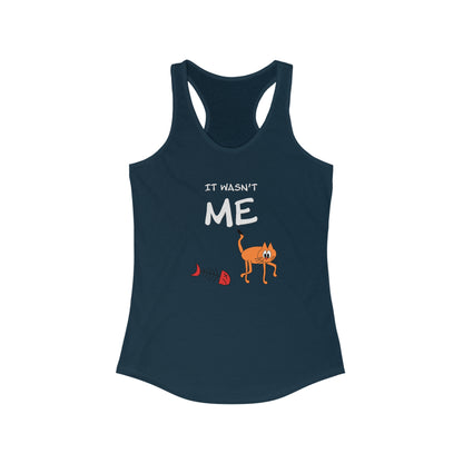 Leo The Cat Didn't Do It. Women's Ideal Racerback Tank