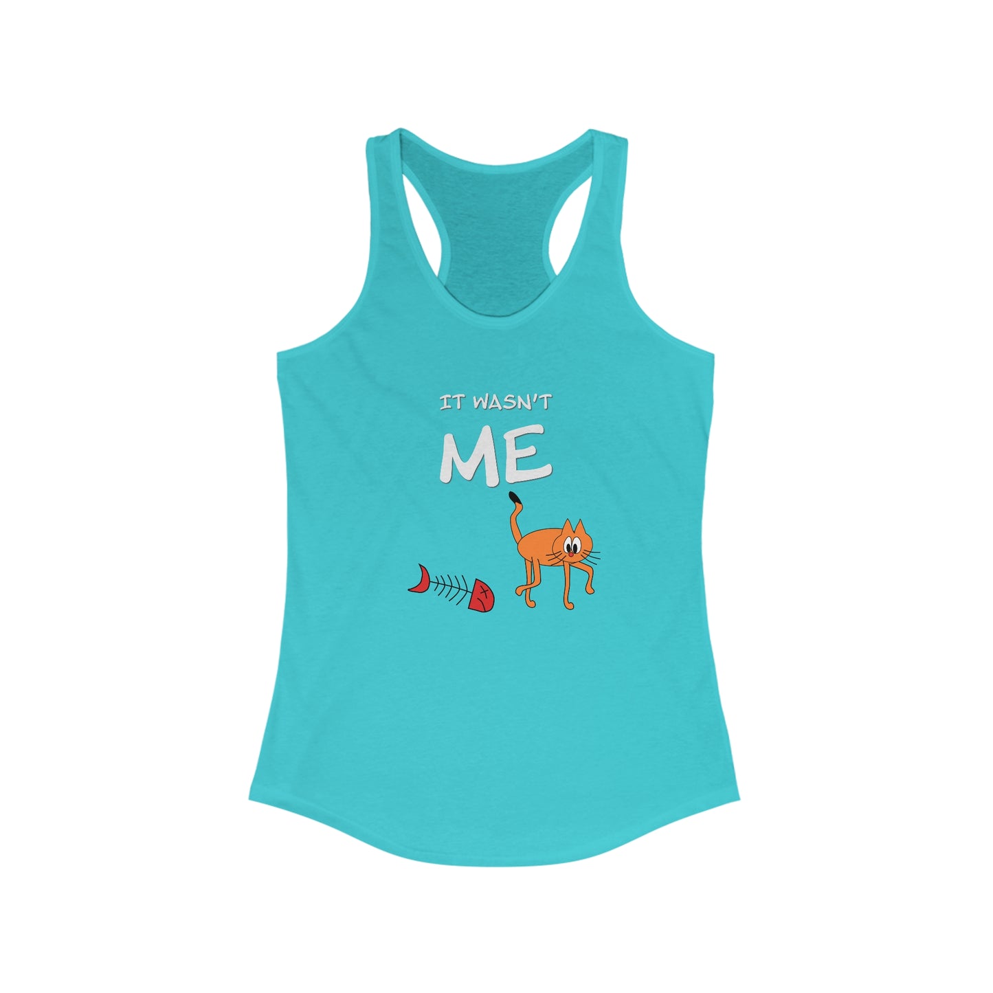 Leo The Cat Didn't Do It. Women's Ideal Racerback Tank