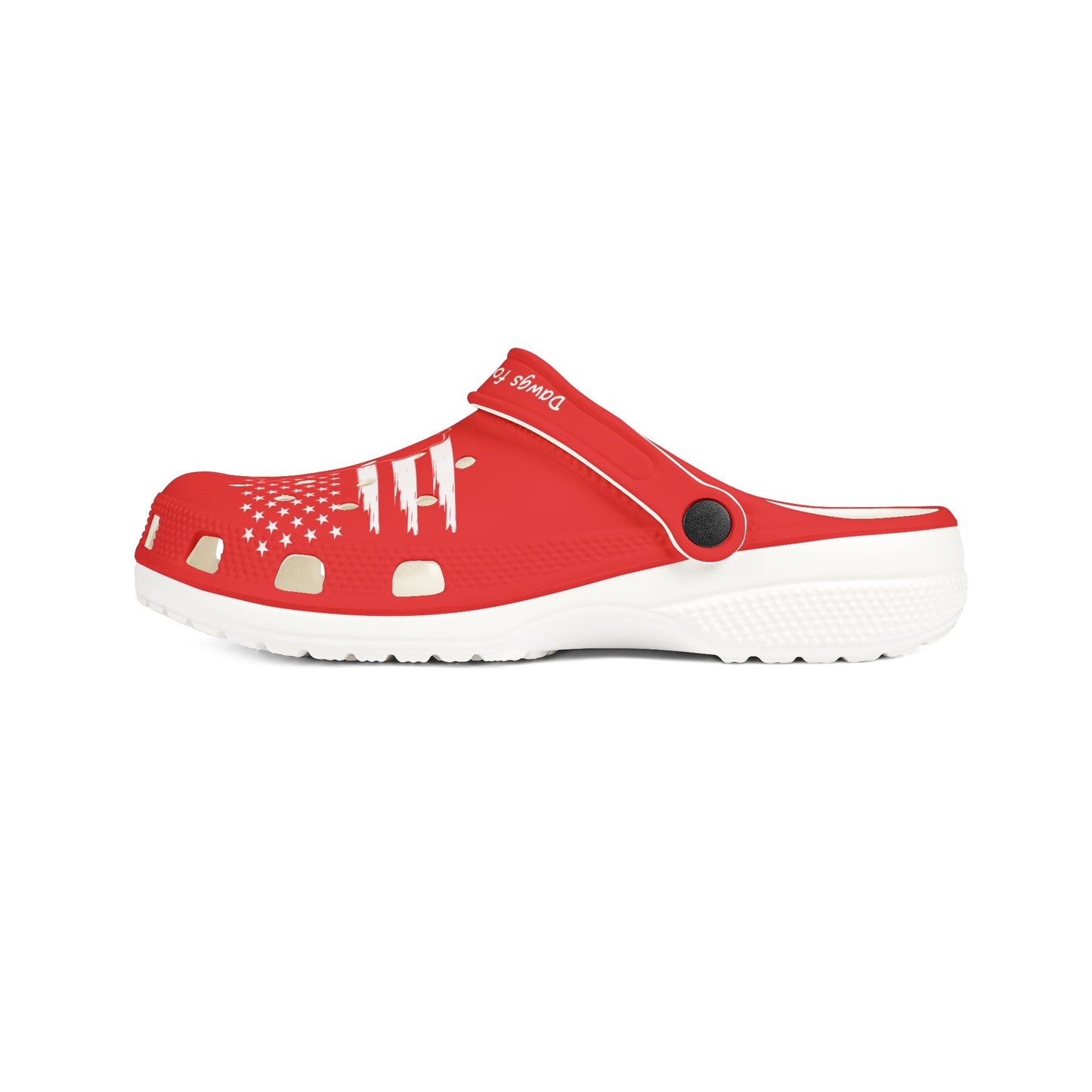 American Flag Dog Rubber Clogs For Men-Red