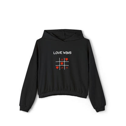 Love Wins. Women's Cinched Bottom Hoodie