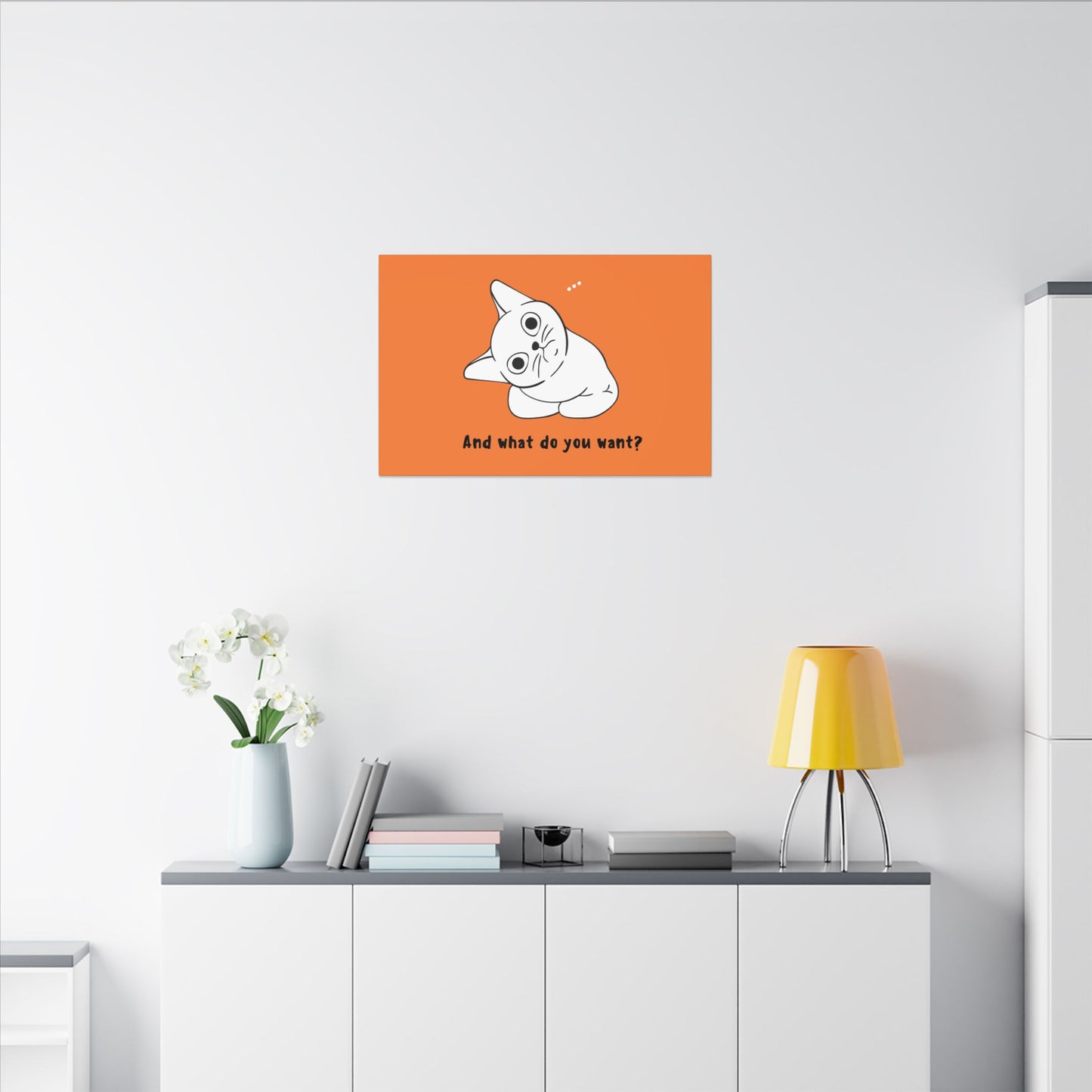 Vexing Cat Wondering What You Want. Canvas Gallery Wraps