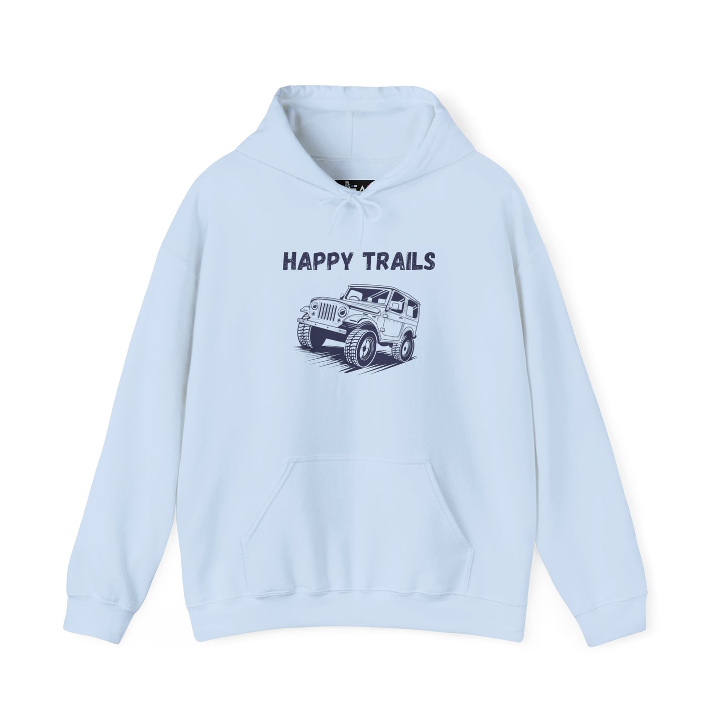 Happy Trails Unisex Hooded Sweatshirt, Cozy Outdoor Hoodie, Perfect Gift for Adventurers, Casual Wear, Great for Road Trips