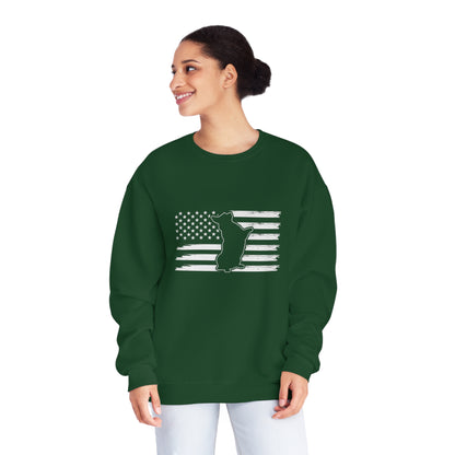 Charlie The American Flag Dog. Unisex NuBlend® Crewneck Sweatshirt