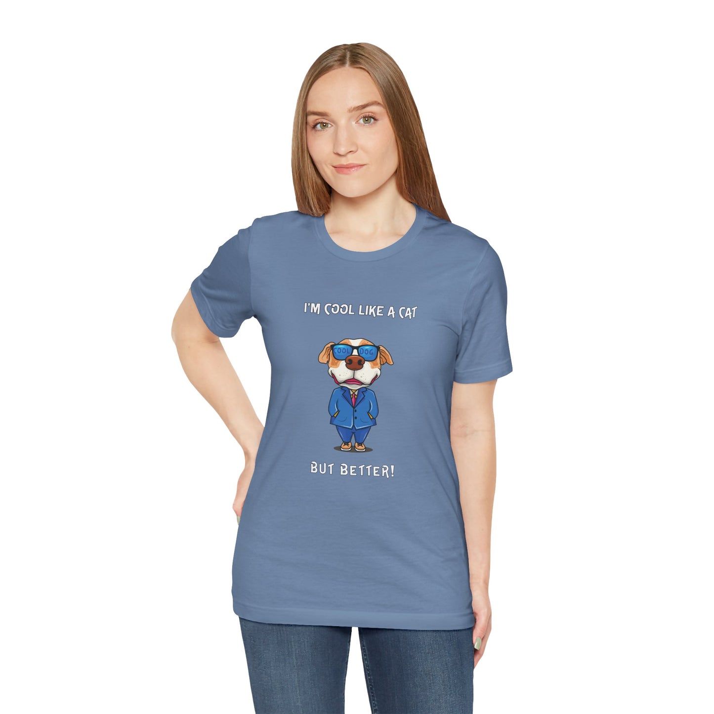Chuck The Cool Dog. Unisex Jersey Short Sleeve Tee
