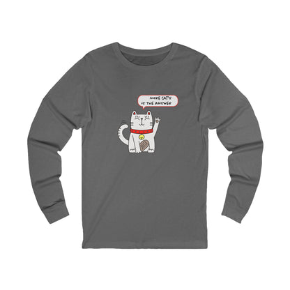 Oliver Says More Cats Is The Answer. Unisex Jersey Long Sleeve Tee