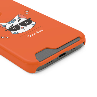 Cool Cat. Phone Case With Card Holder