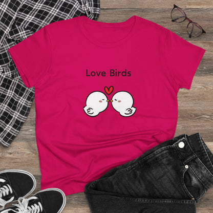 Love Birds Sweet Tees. Women's Midweight Cotton Tee