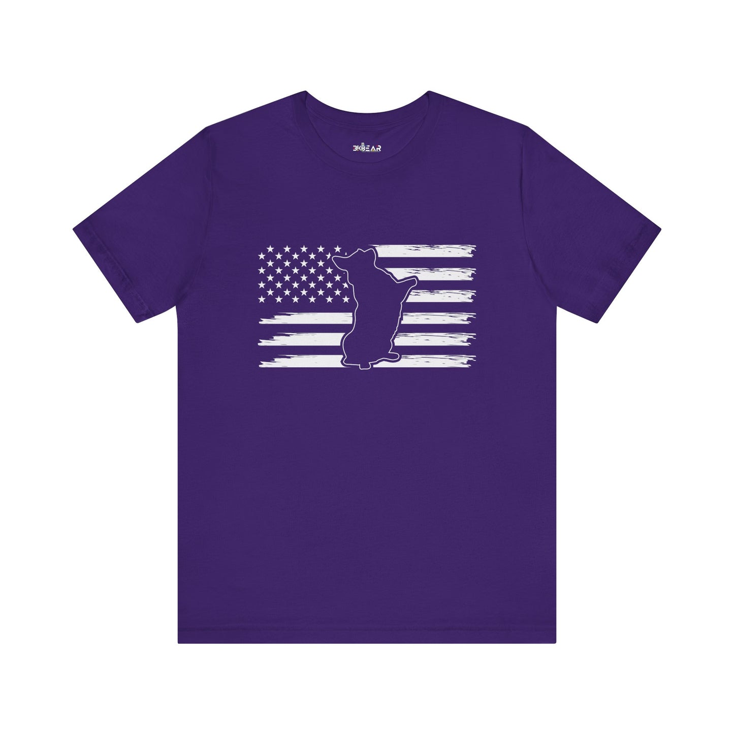 Charlie The American Flag Dog.  Unisex Jersey Short Sleeve Tee