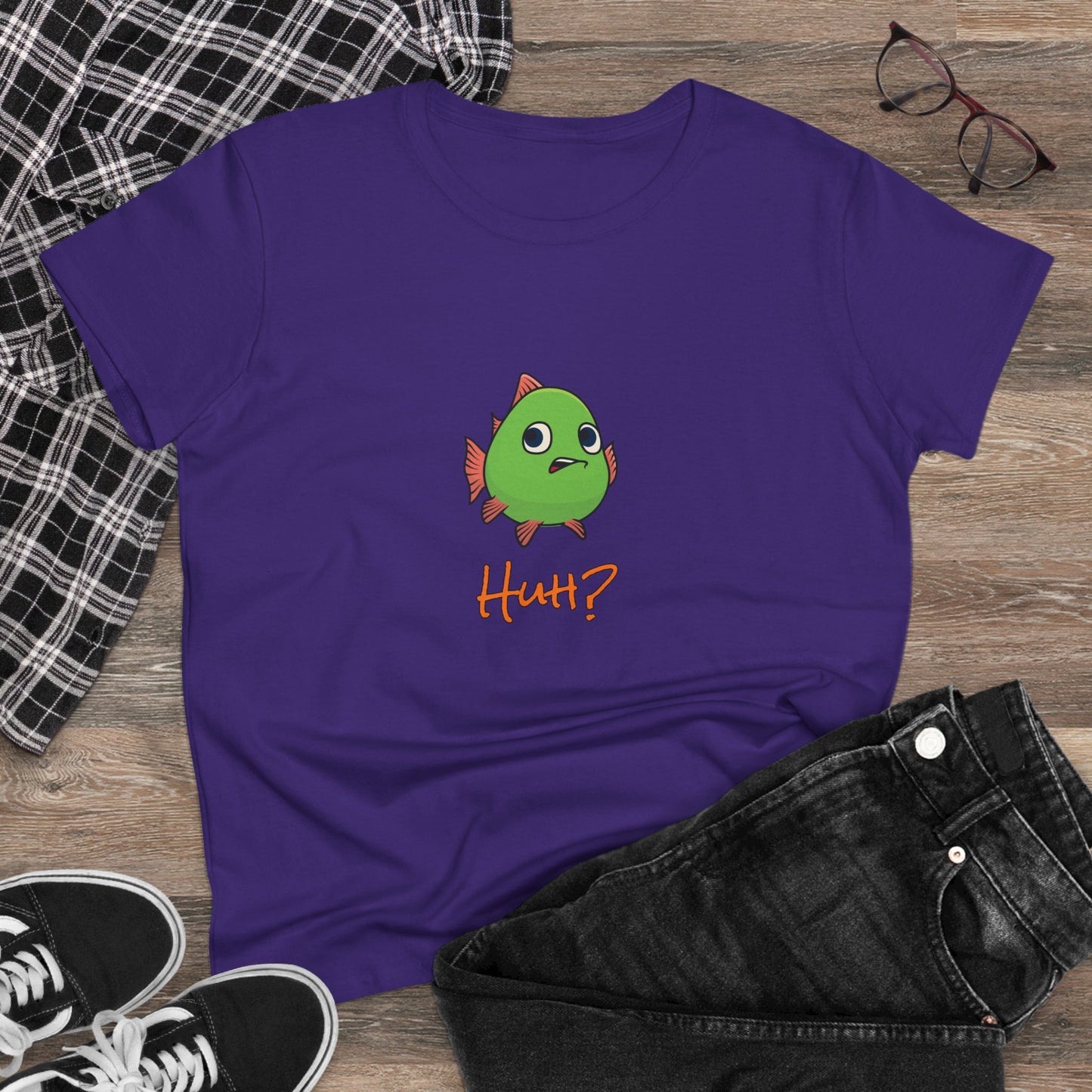 Fish In Total Disbelief. Women's Midweight Cotton Tee