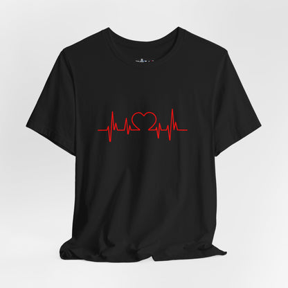 I Love You Heart Beat. Unisex Jersey Short Sleeve Tee