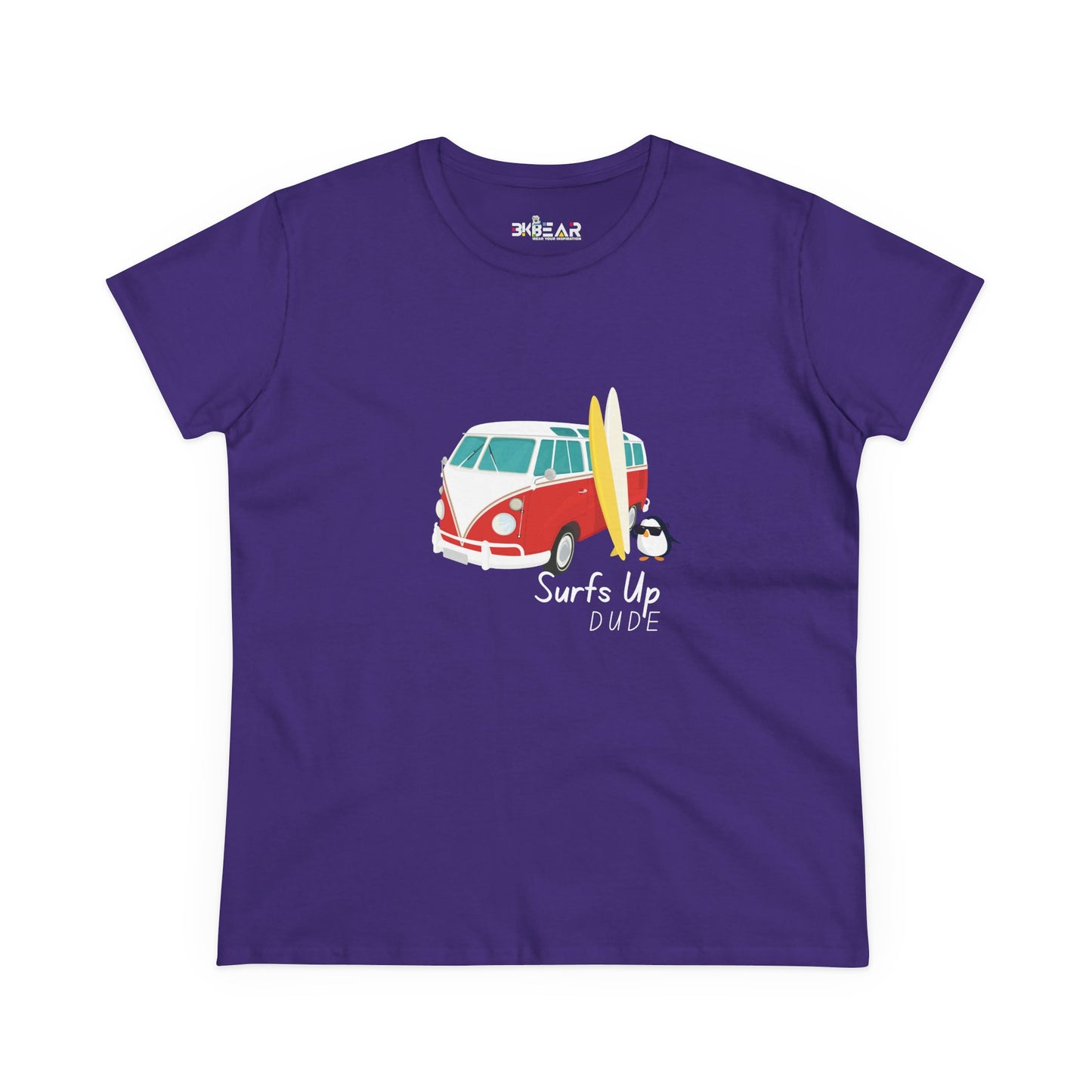 Surfs Up Dude. Women's Midweight Cotton Tee