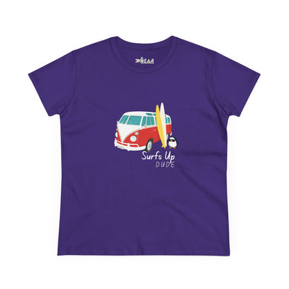 Surfs Up Dude. Women's Midweight Cotton Tee