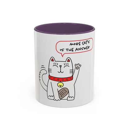 Oliver Says More Cats Is The Answer. Accent Coffee Mug, 11oz