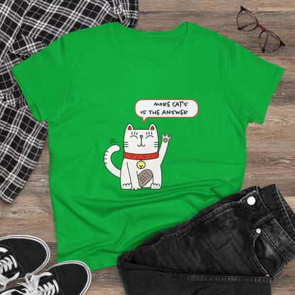 Oliver Says More Cats Is The Answer. Women's Midweight Cotton Tee