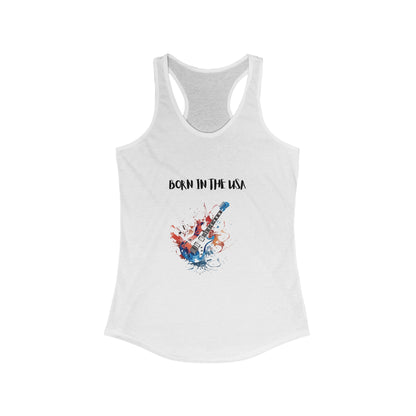 Born In The USA Guitar. Women's Ideal Racerback Tank