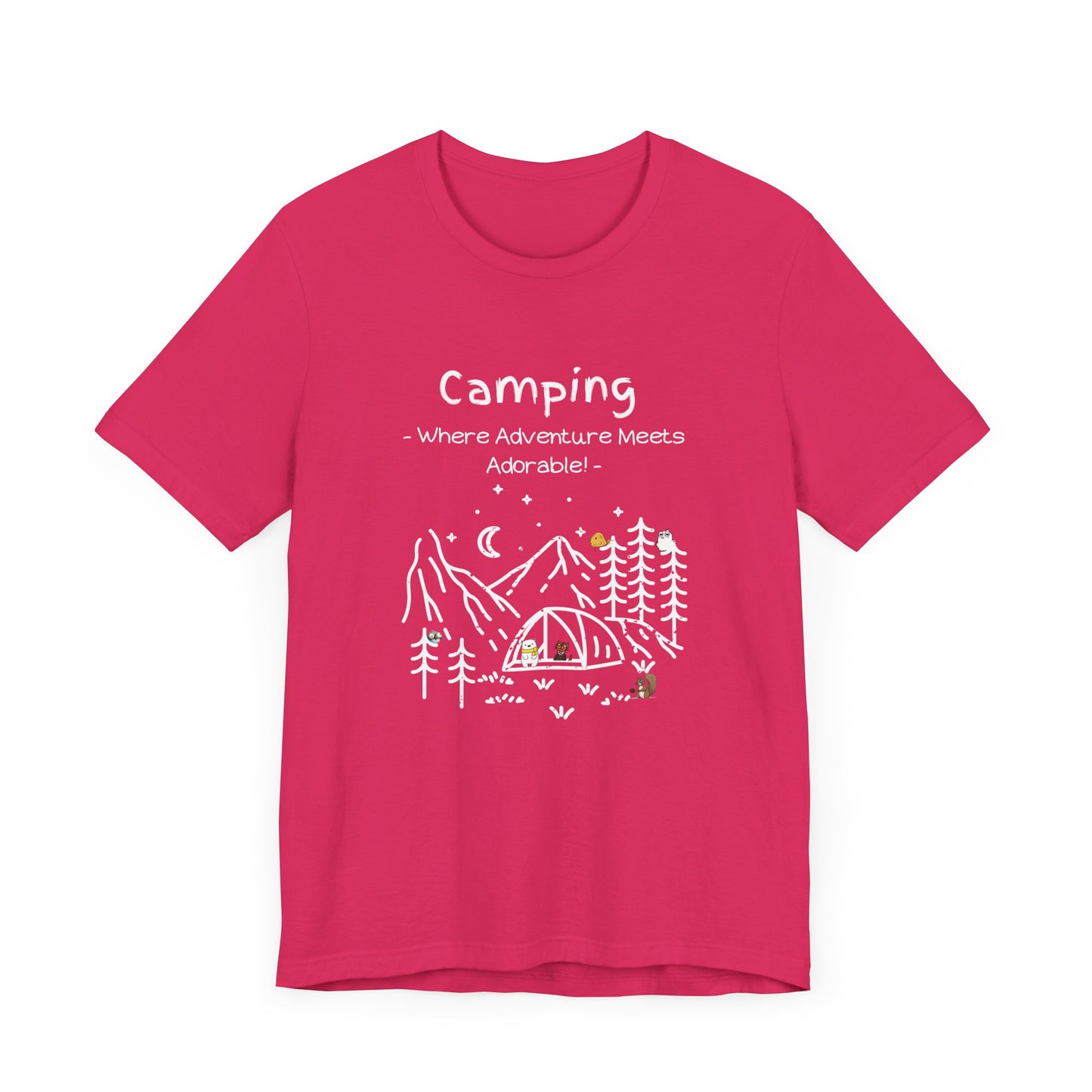 Camping. Where Adventure Meets Adorable.  Unisex Short Sleeve Tee