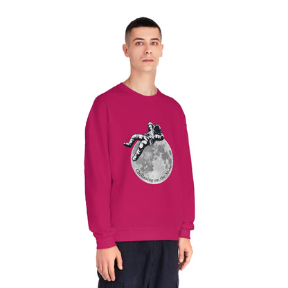 Chillaxing on The Moon. Unisex NuBlend® Crewneck Sweatshirt