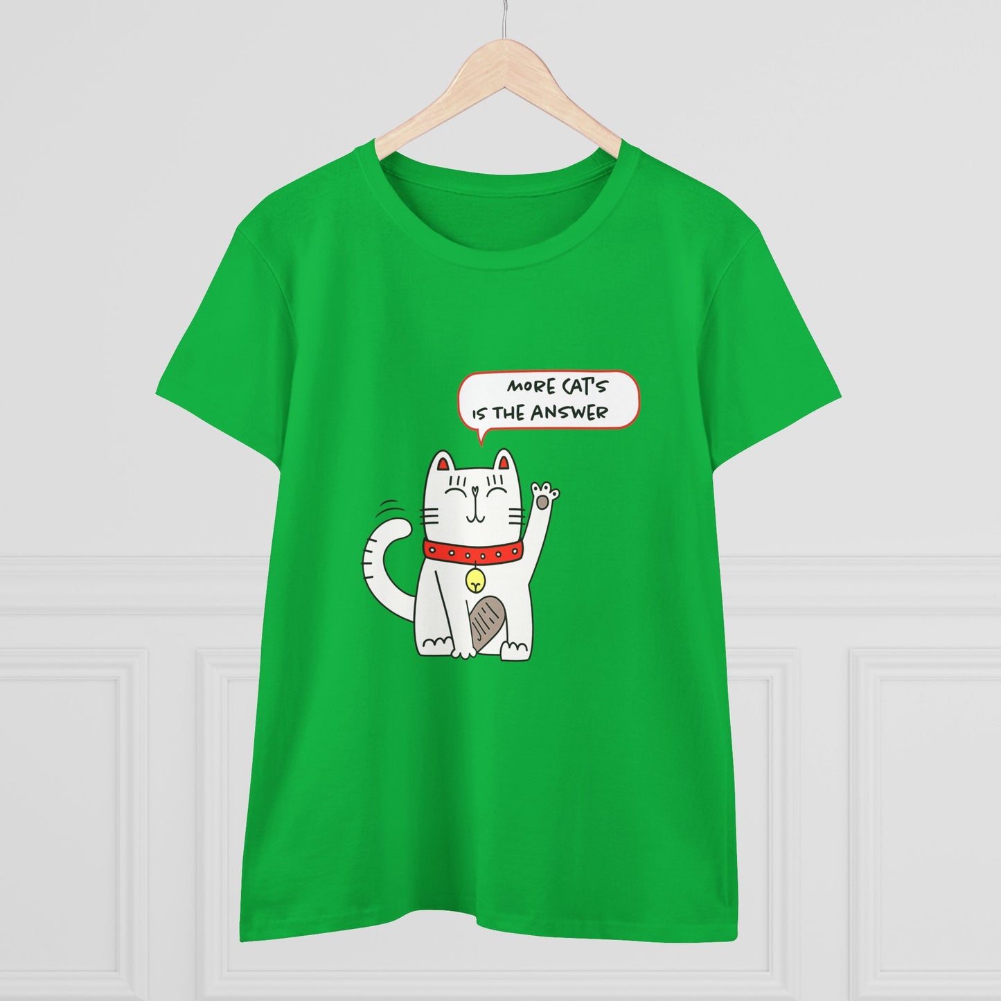 Oliver Says More Cats Is The Answer. Women's Midweight Cotton Tee