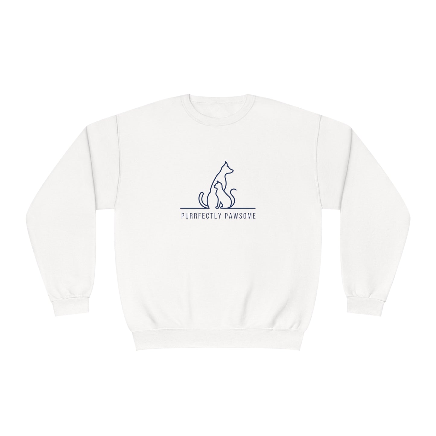 Purrfectly Pawsome Dog an Cat Silhouette. Unisex NuBlend® Crewneck Sweatshirt