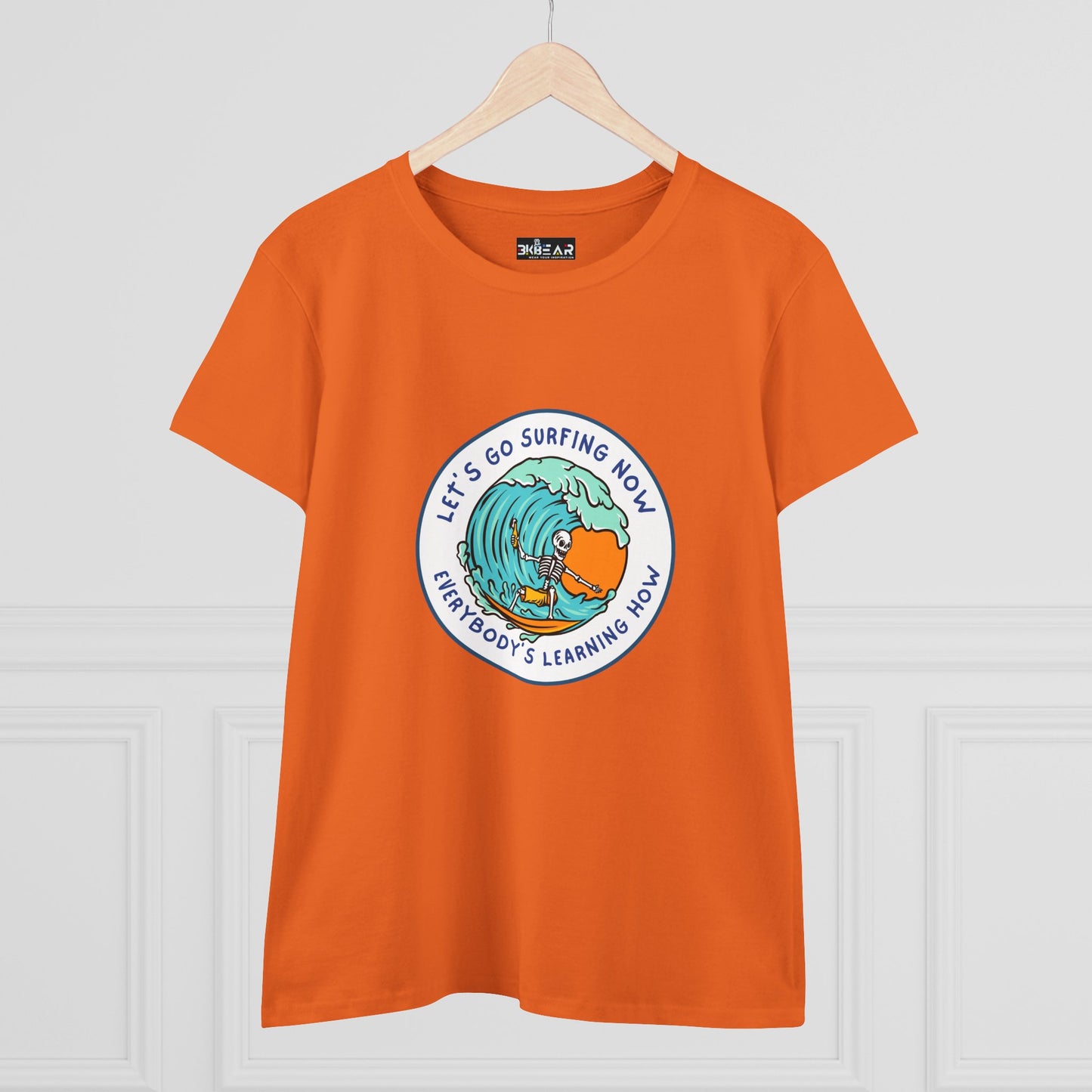 Let's Go Surfing Now. Everybody's Learning How. Women's Midweight Cotton Tee