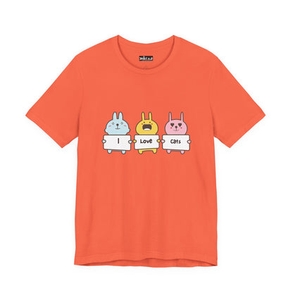 I Love Cats. Women's Unisex Jersey Short Sleeve Tee