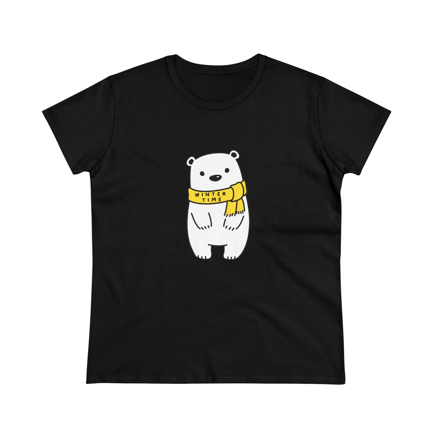 Winter Time BK Bear. .  Women's Midweight Cotton Tee