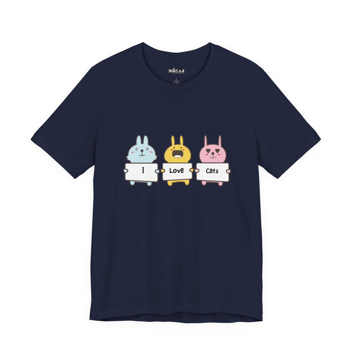 I Love Cats. Women's Unisex Jersey Short Sleeve Tee