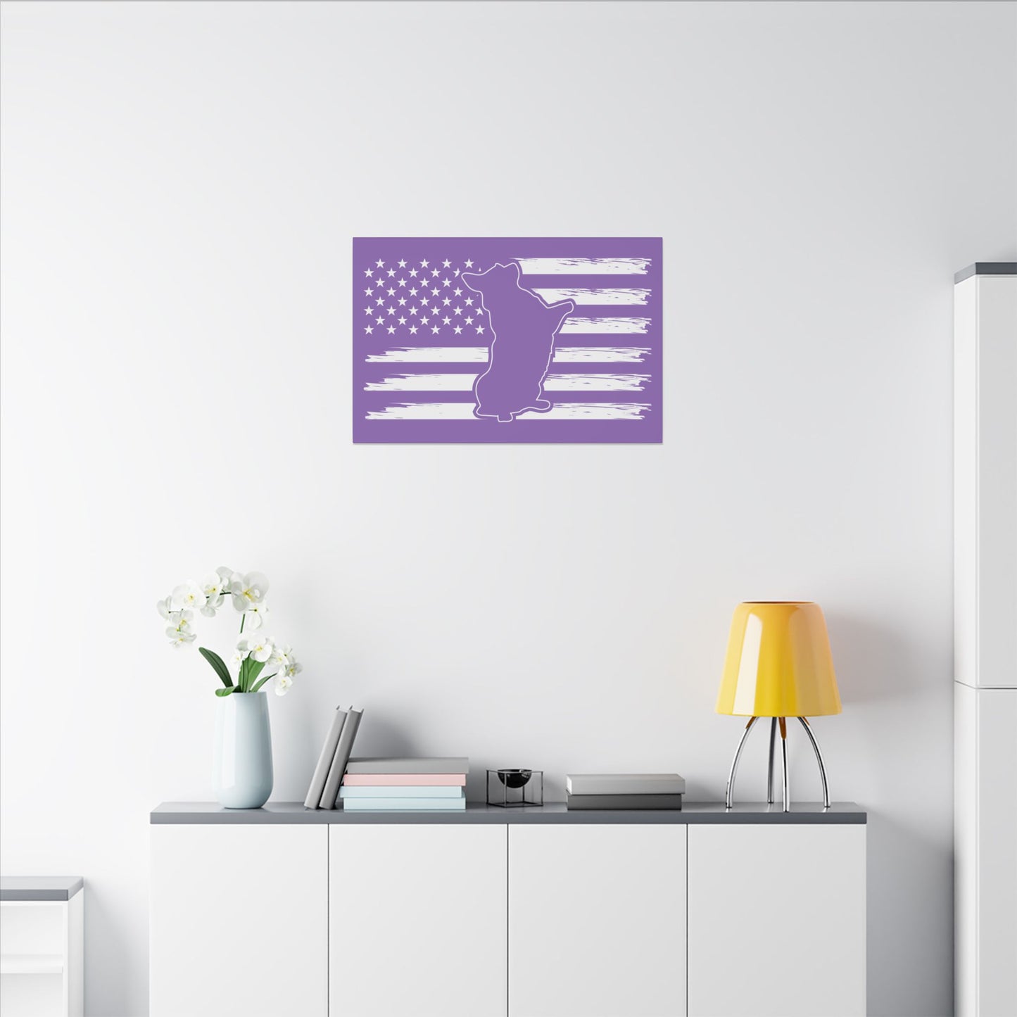 Charlie The American Flag Dog. Canvas Gallery Wraps